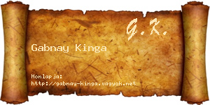 Gabnay Kinga névjegykártya